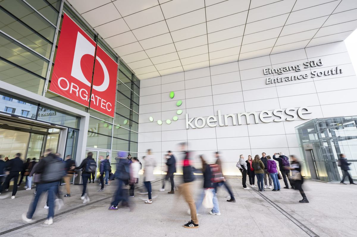 Hovedinngangen til Koelnmesse i Köln under Orgatec